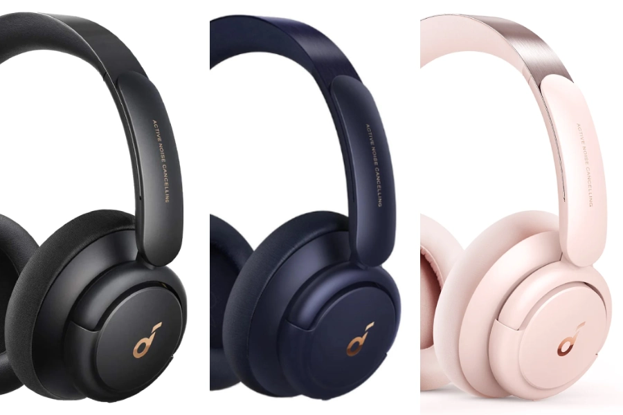 Headphone Soundcore Life Q30 -Nas corres preto, azul e rosa.