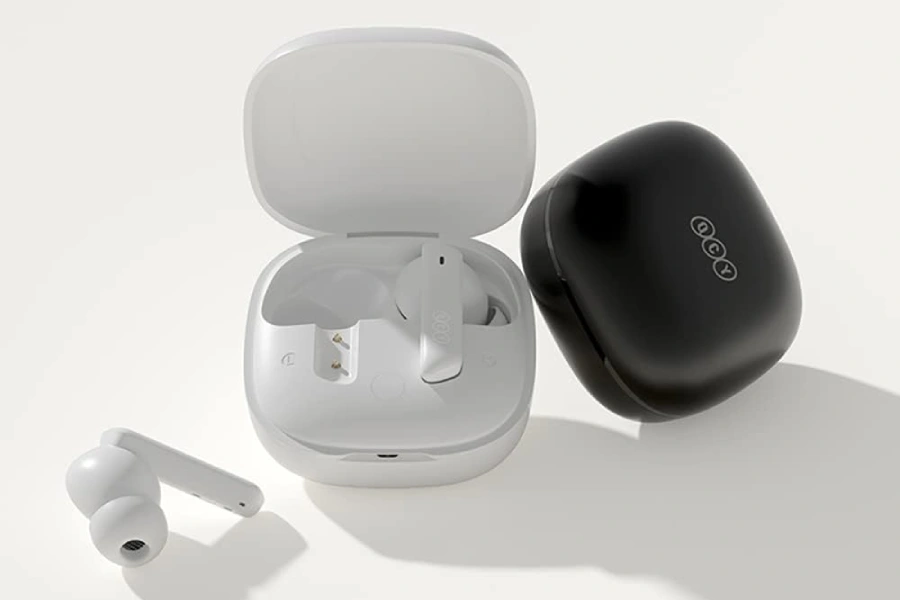 QCY HT-05 - Melobuds, Com Cancelamento Ruído disponível nas corres Branco e Preto